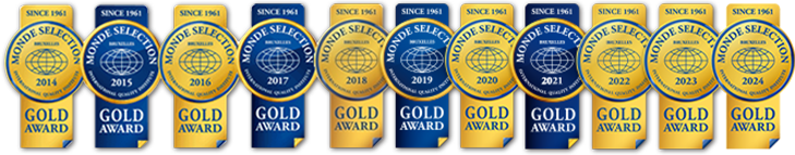 モンドセレクション11年連続金賞のトロフィーと受賞歴の画像